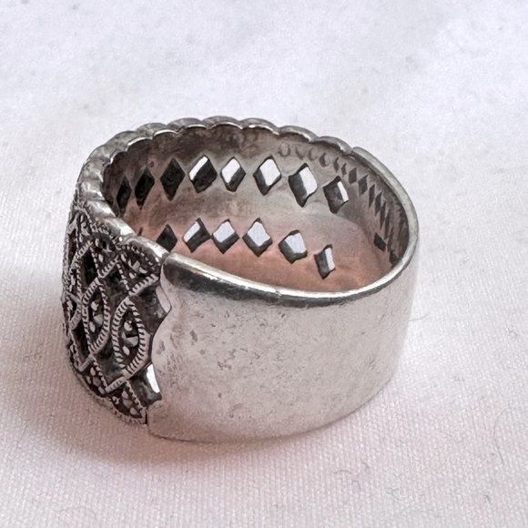 💍 Stunning Vintage Boho Chic Weaved .925 Sterling Silver Weaved Celtic Ring - Picture 14 of 16